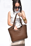 Margaret Tote Cocoa Brown Full Grain Leather - Tidda