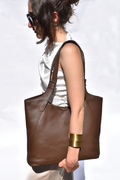 Margaret Tote Cocoa Brown Full Grain Leather - Tidda