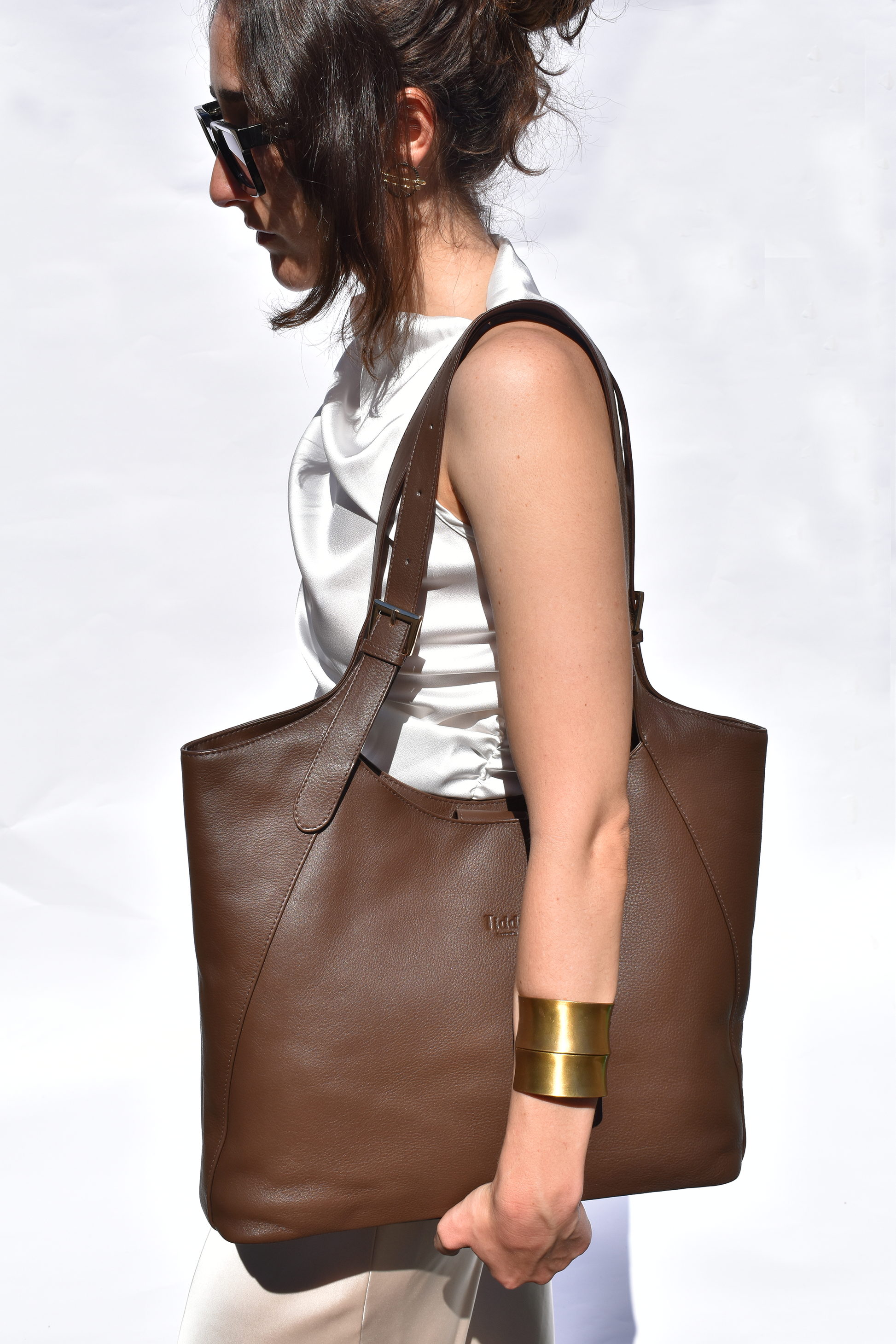 Margaret Tote Cocoa Brown Full Grain Leather - Tidda