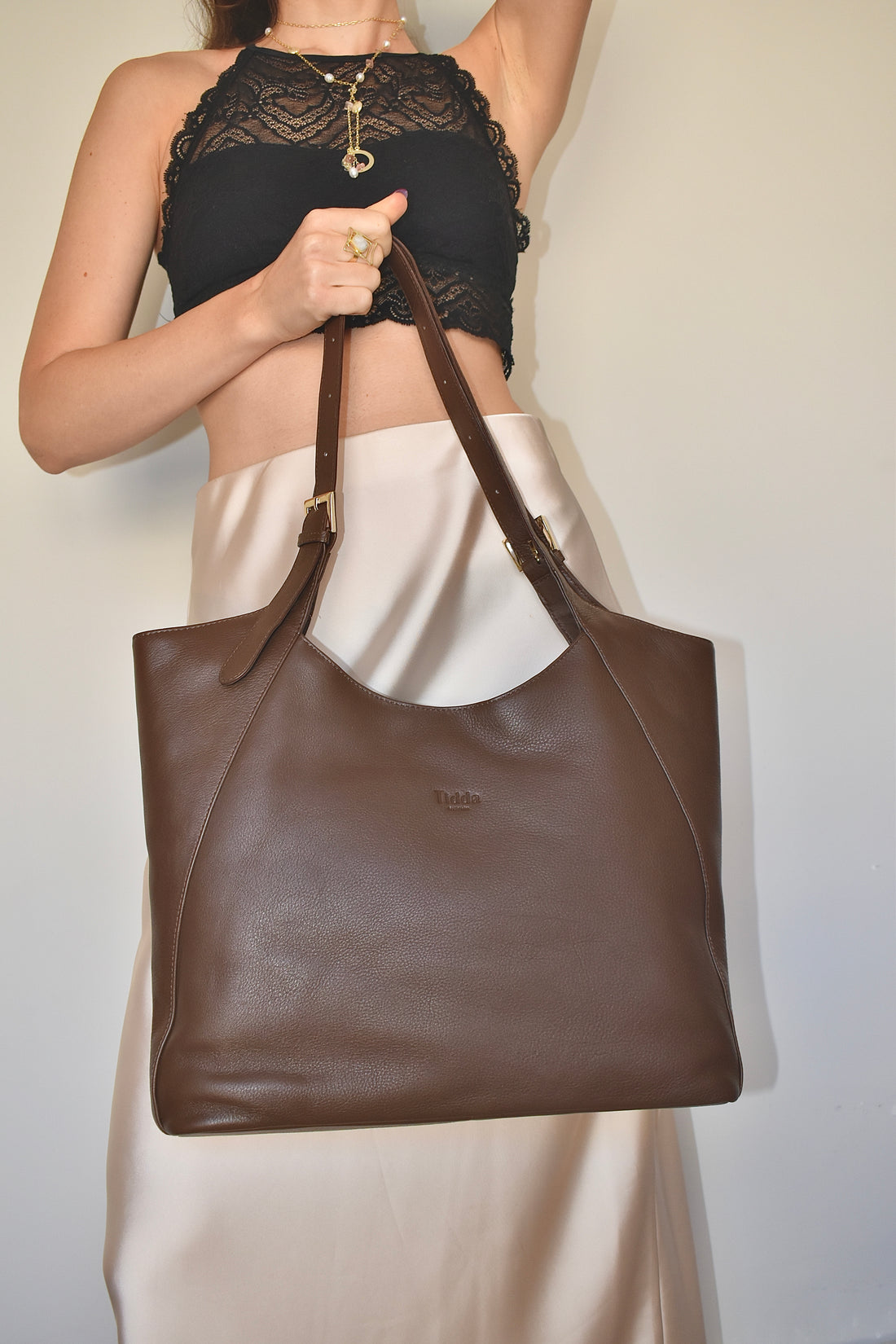 Margaret Tote Cocoa Brown Full Grain Leather - Tidda