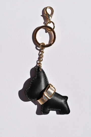 Frenchie Charm Black Full Grain Leather - Tidda