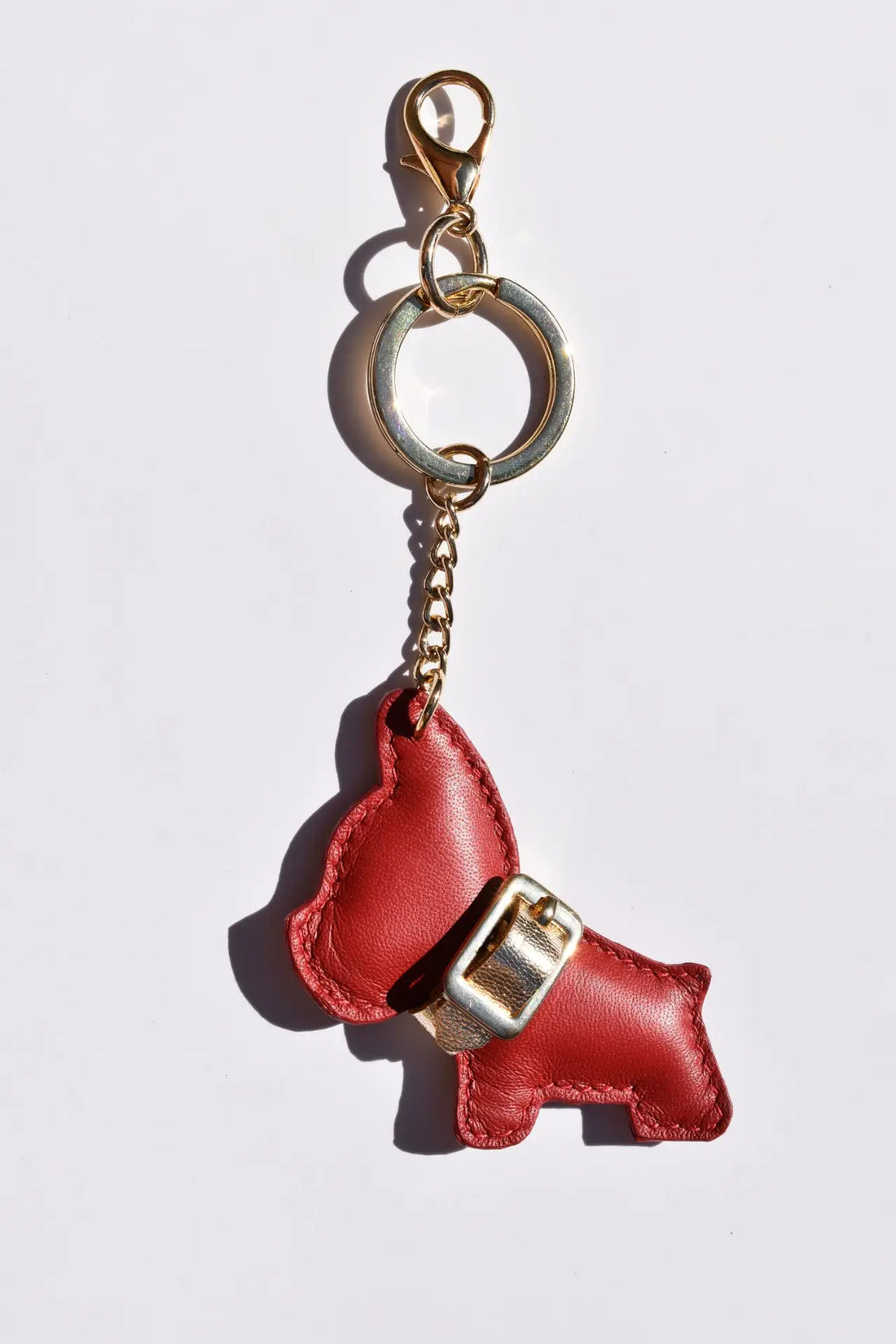 Frenchie Charm Red Full Grain Leather - Tidda