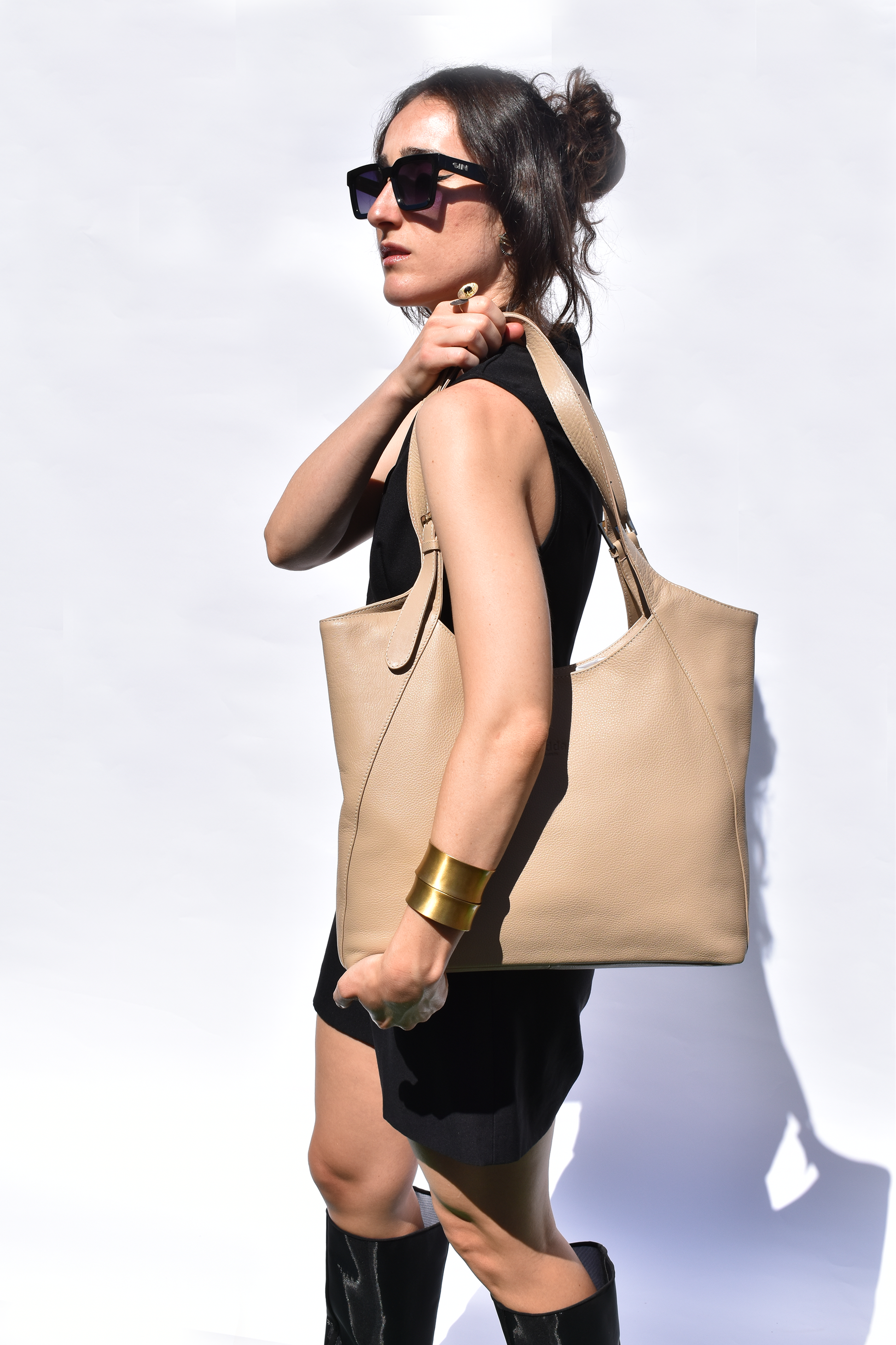 Margaret Tote Sand Full Grain Leather - Tidda