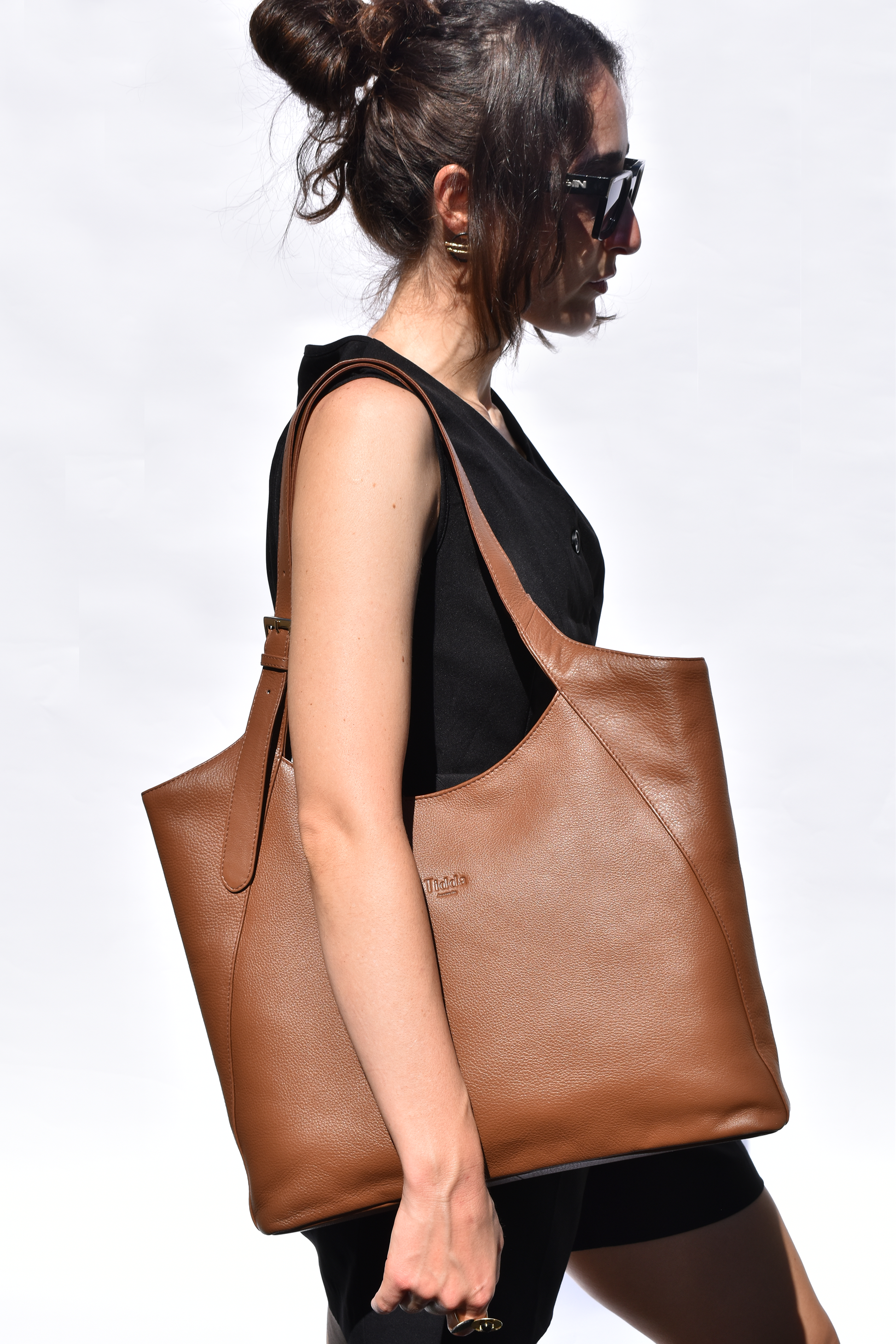 Margaret Tote Mud Brown Full Grain Leather - Tidda