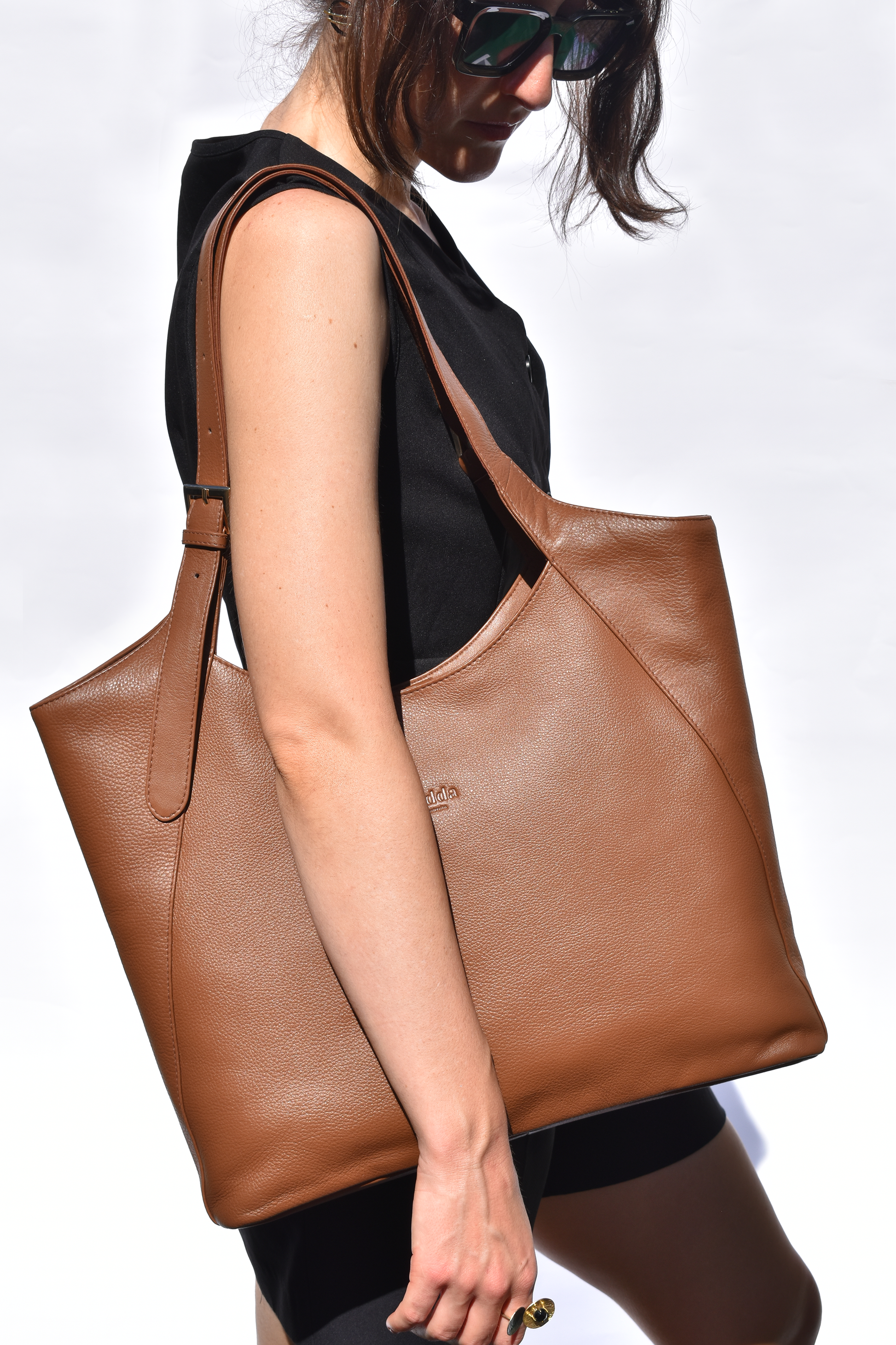 Margaret Tote Mud Brown Full Grain Leather - Tidda